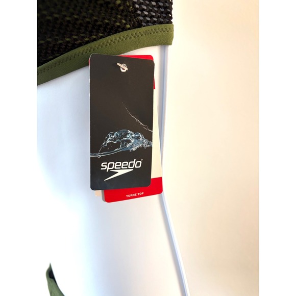 Speedo Athletic Turnz Endurance Practice Bikini Mesh Strappy Swim Set Olive Sz S - Picture 5 of 15